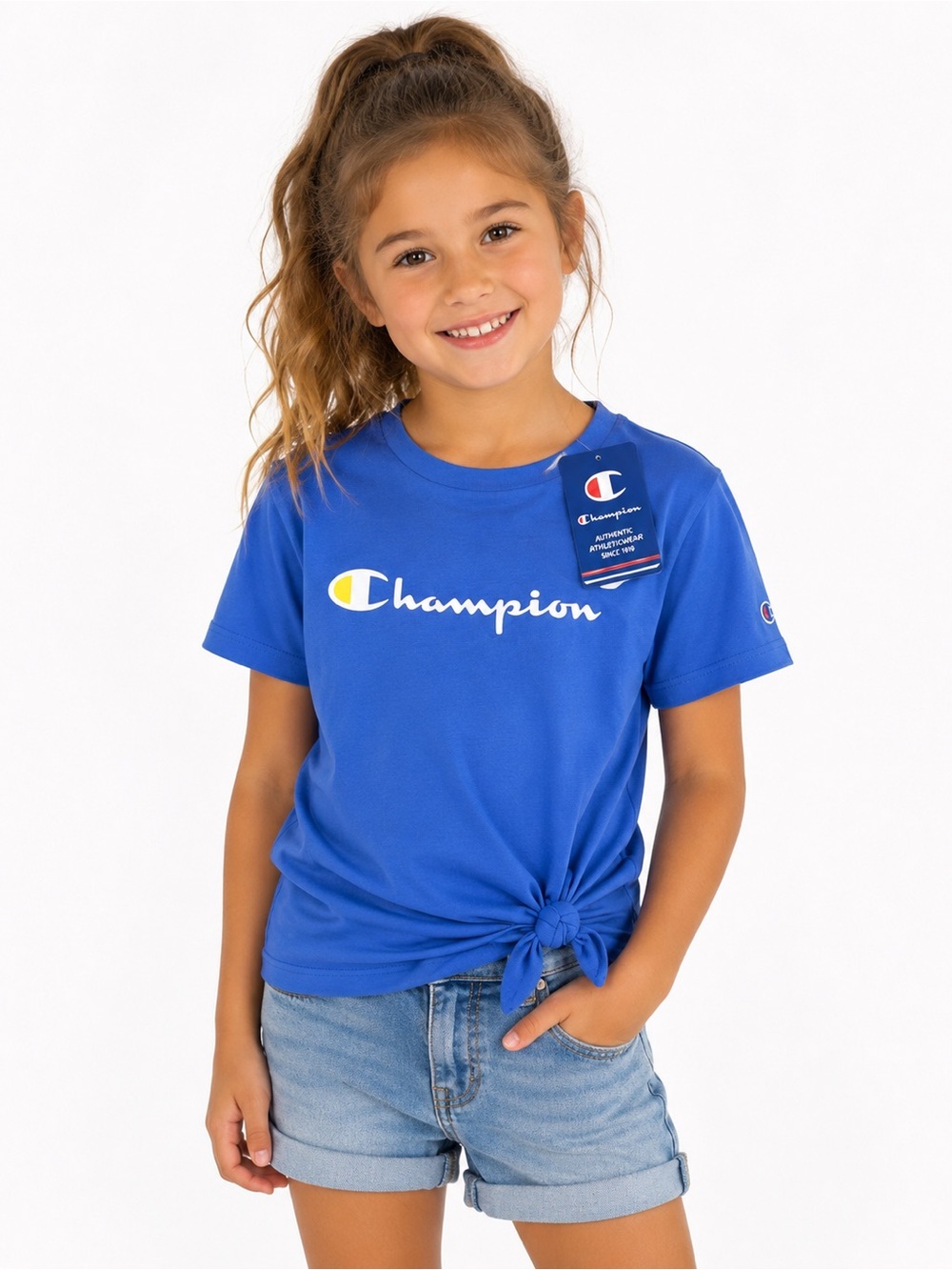Champion Girls' Royal Blue Logo Knot Tee